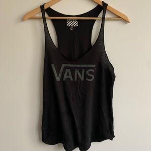 Vans Black Tank Top with Grey Logo